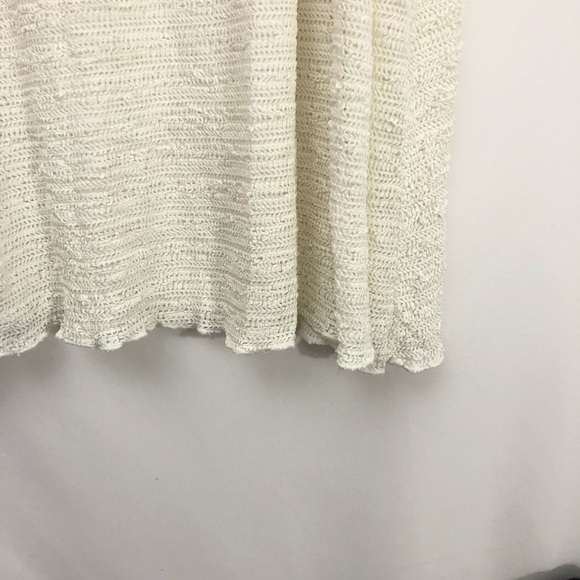 J Valdi White Net Mesh Top Throwover w Brown Tie - Picture 5 of 6